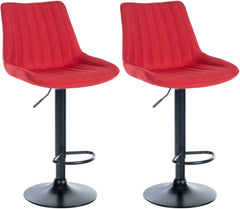 2er Set Barhocker Toni Stoff schwarz - rot