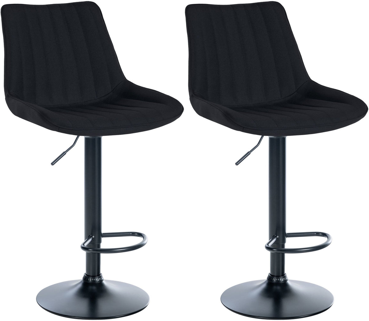2er Set Barhocker Toni Stoff schwarz - schwarz