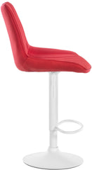 2er Set Barhocker Toni Stoff wei� - rot