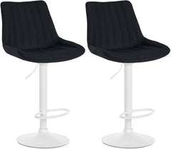 2er Set Barhocker Toni Stoff wei� - schwarz