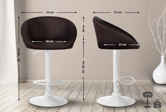Barhocker Davie Kunstleder wei� - braun