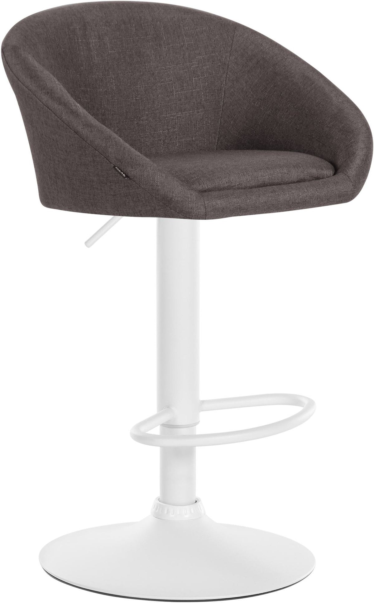 Barhocker Davie Stoff wei� - dunkelgrau