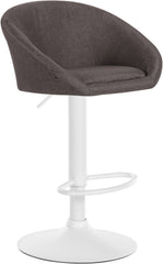 Barhocker Davie Stoff wei� - dunkelgrau
