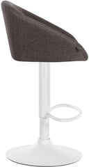Barhocker Davie Stoff wei� - dunkelgrau