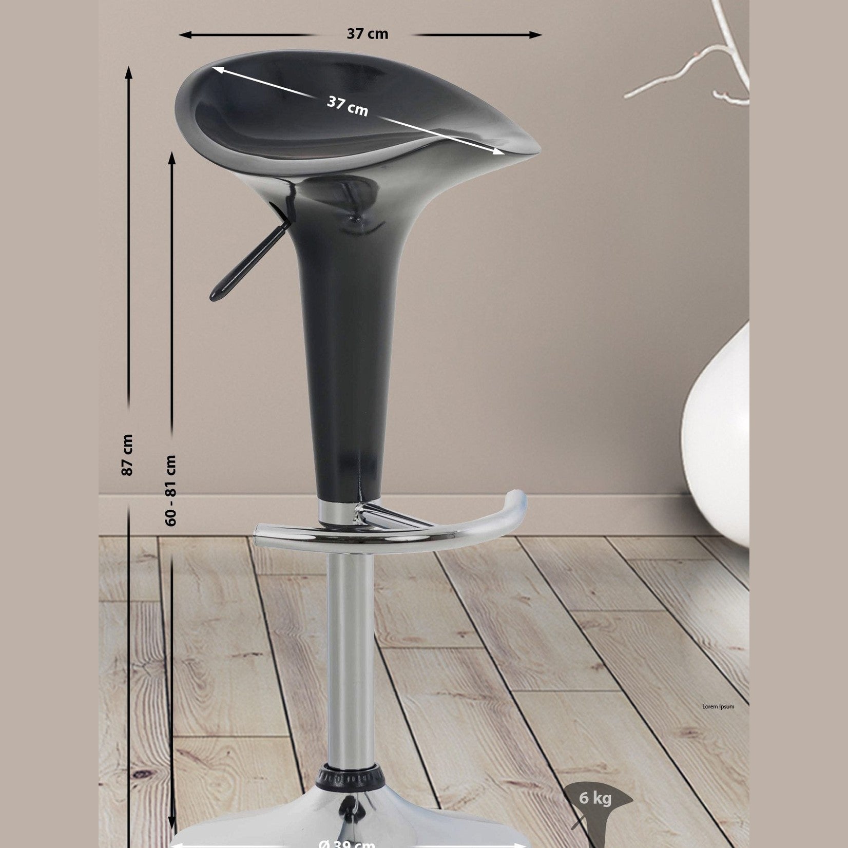 Barhocker Saddle - grau - InfinityMarket