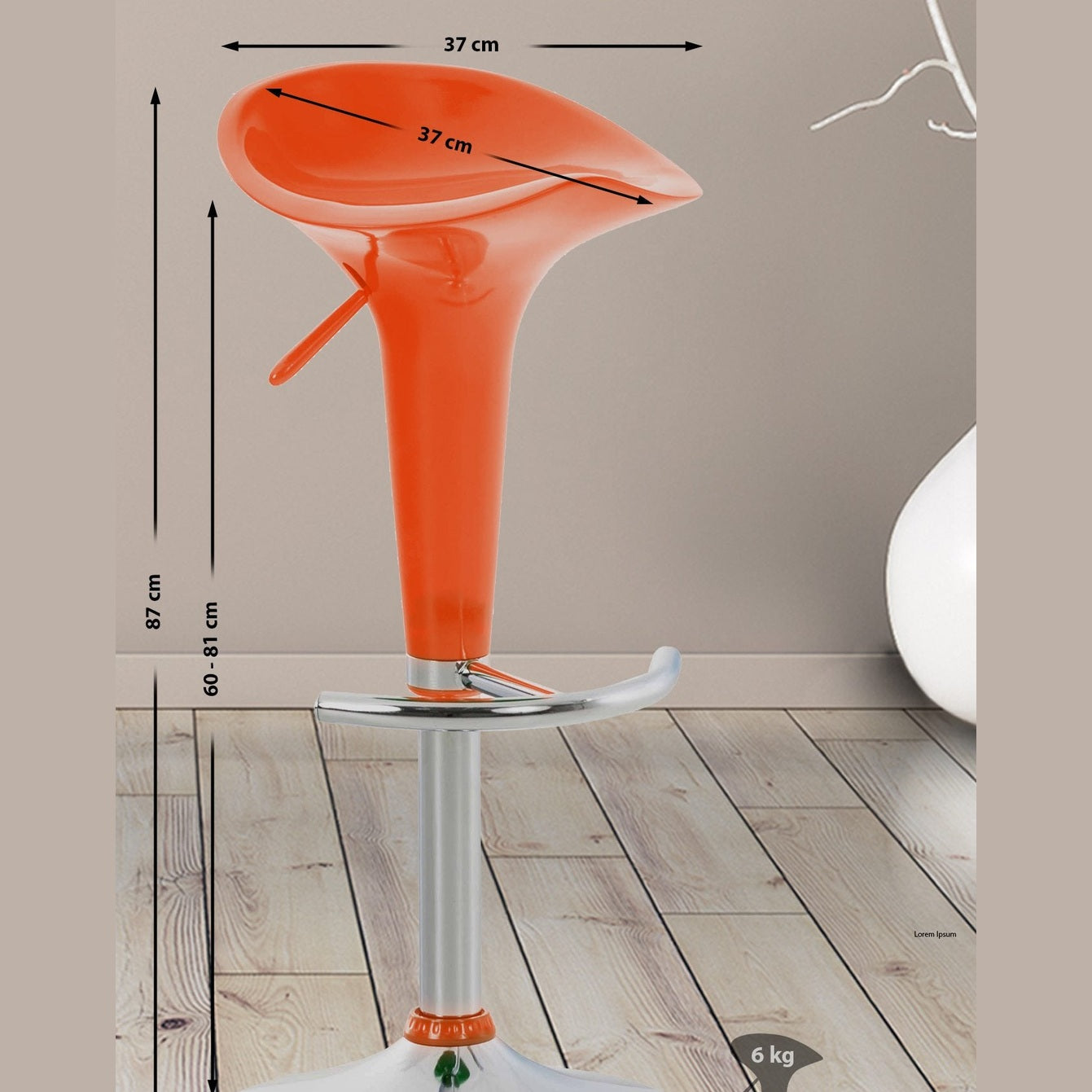 Barhocker Saddle - orange - InfinityMarket