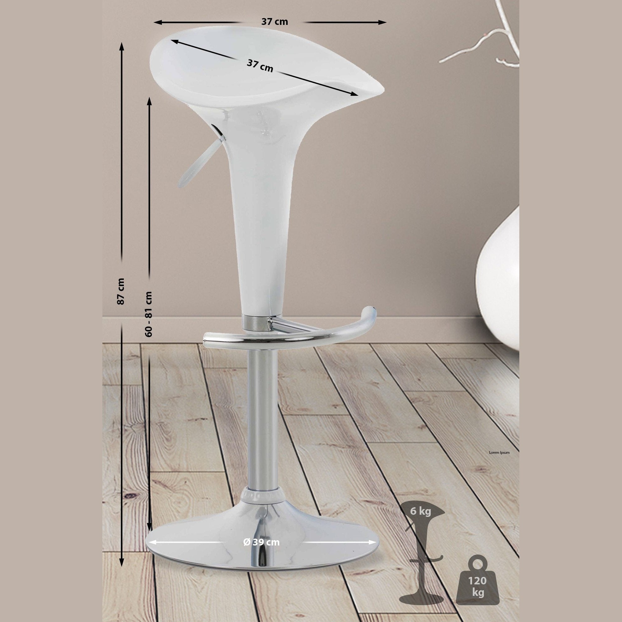 Barhocker Saddle - weiß - InfinityMarket