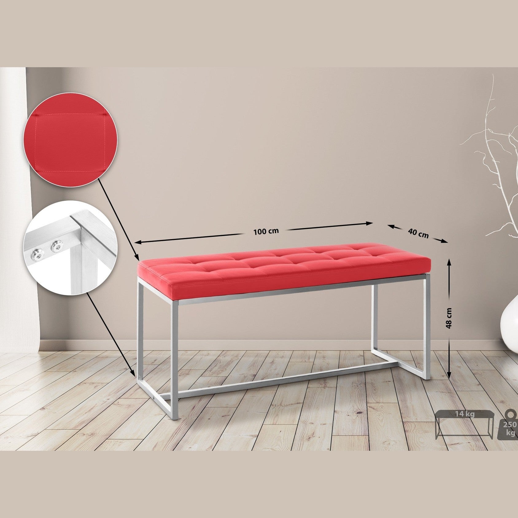 Sitzbank Barci - rot - InfinityMarket