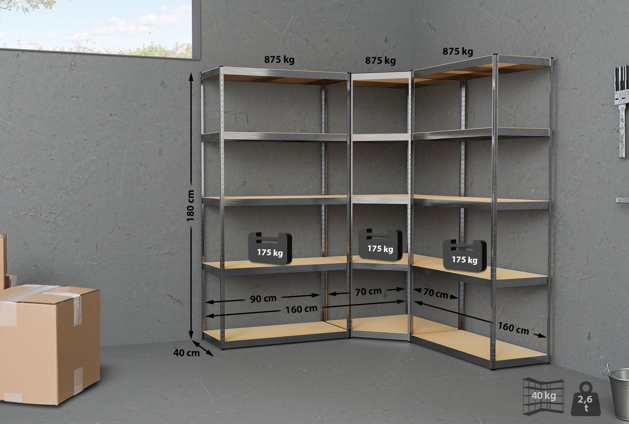 3er Regalsystem - silber by Dropshipping-Europe – Sonstiges