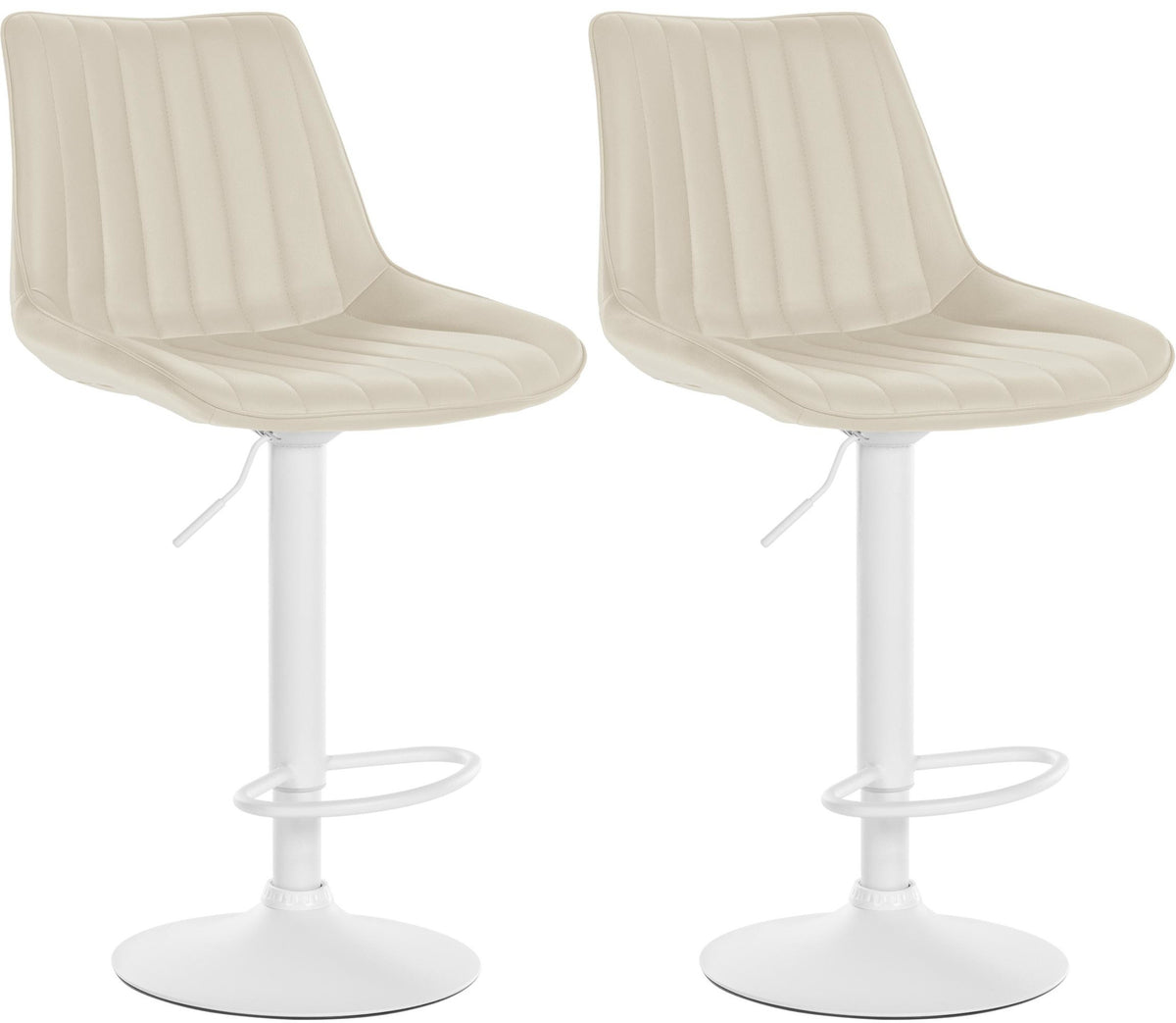 2er Set Barhocker Toni Kunstleder weiß - creme