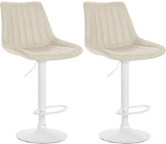2er Set Barhocker Toni Kunstleder weiß - creme