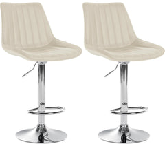 2er Set Barhocker Toni Kunstleder chrom - creme
