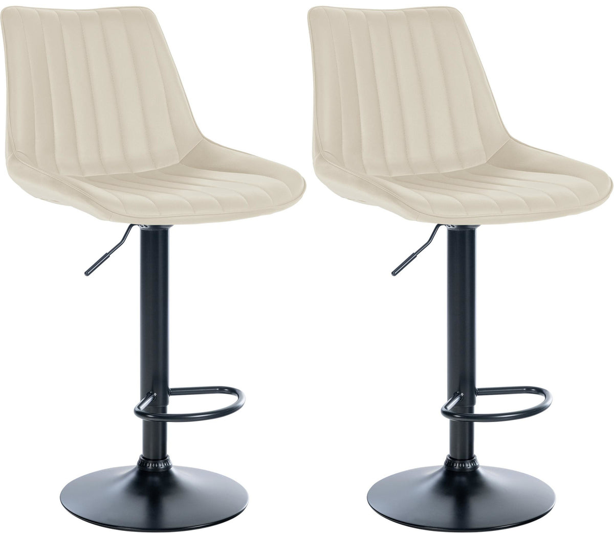 2er Set Barhocker Toni Kunstleder schwarz - creme