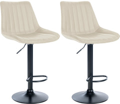2er Set Barhocker Toni Kunstleder schwarz - creme