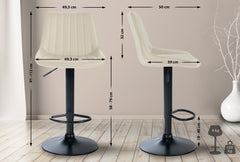 2er Set Barhocker Toni Kunstleder schwarz - creme