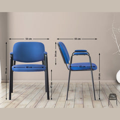 Besucherstuhl Ken PRO Stoff - blau