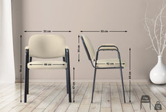 Besucherstuhl Ken PRO Stoff - creme