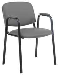 Besucherstuhl Ken PRO Kunstleder - grau