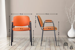 Besucherstuhl Ken PRO Kunstleder - orange