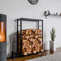 Kaminholzständer Keri V2 25x80x125 - schwarz
