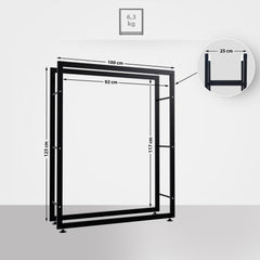 Kaminholzständer Keri V2 25x100x125 - schwarz