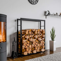 Kaminholzständer Keri V2 25x100x125 - schwarz