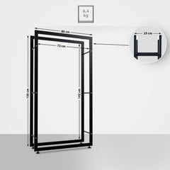 Kaminholzständer Keri V2 25x80x150 - schwarz