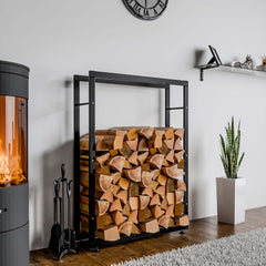 Kaminholzständer Keri V2 25x80x150 - schwarz