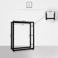 Kaminholzständer Keri V2 25x80x100 - schwarz