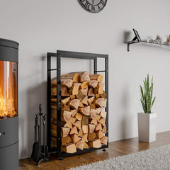 Kaminholzständer Keri V2 25x60x125 - schwarz