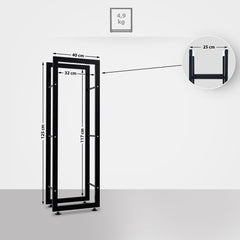 Kaminholzständer Keri V2 25x40x125 - schwarz