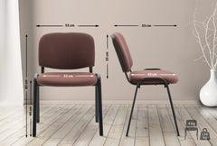 Besucherstuhl Ken V2 Stoff - braun