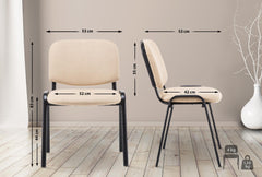 Besucherstuhl Ken V2 Stoff - creme