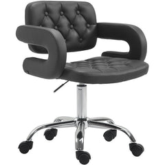 Arbeitshocker Dublin Kunstleder - schwarz
