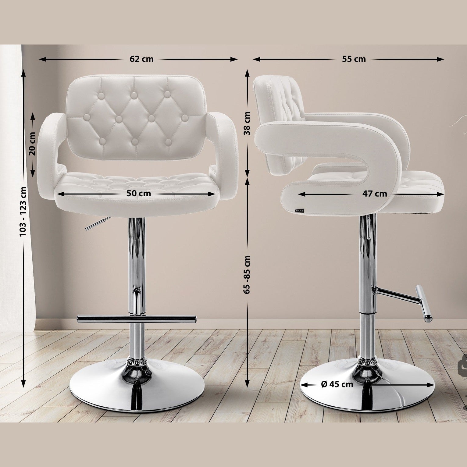 Barhocker Dublin C - weiß - InfinityMarket