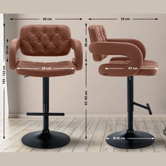 Barhocker Dublin schwarz - cognac