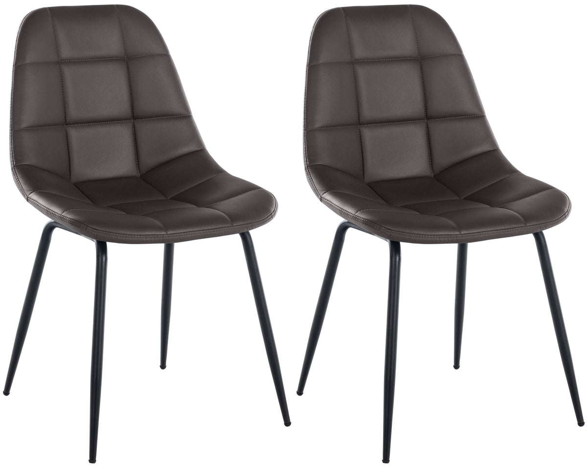 2er Set Stuhl Tom Kunstleder - braun