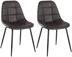 2er Set Stuhl Tom Kunstleder - braun