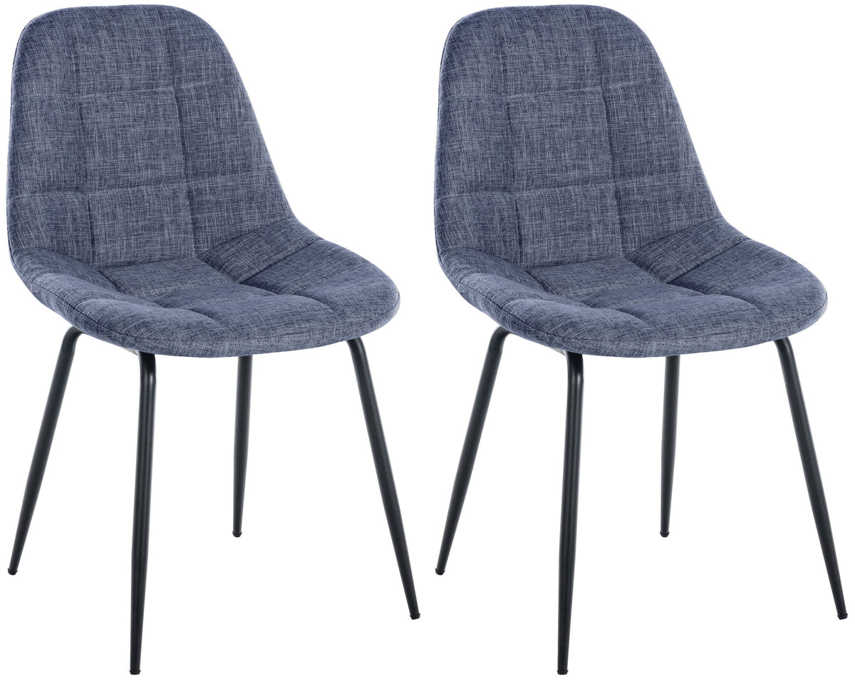 2er Set Stuhl Tom Stoff - blau
