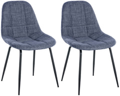 2er Set Stuhl Tom Stoff - blau