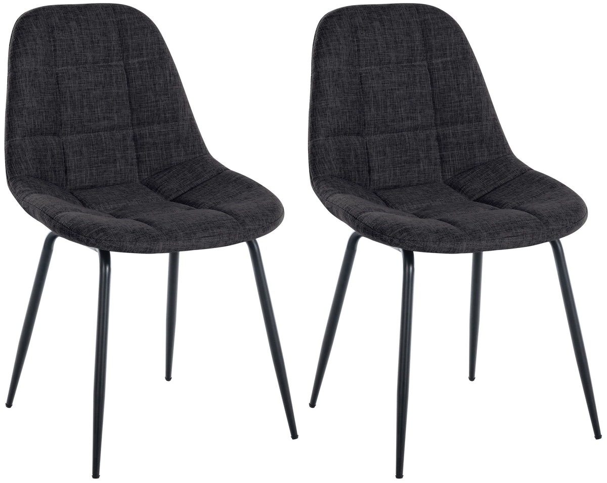2er Set Stuhl Tom Stoff - dunkelgrau