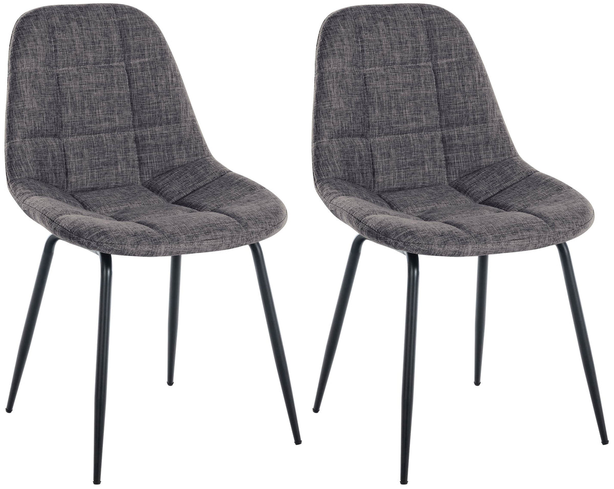 2er Set Stuhl Tom Stoff - hellgrau