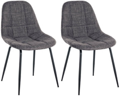 2er Set Stuhl Tom Stoff - hellgrau
