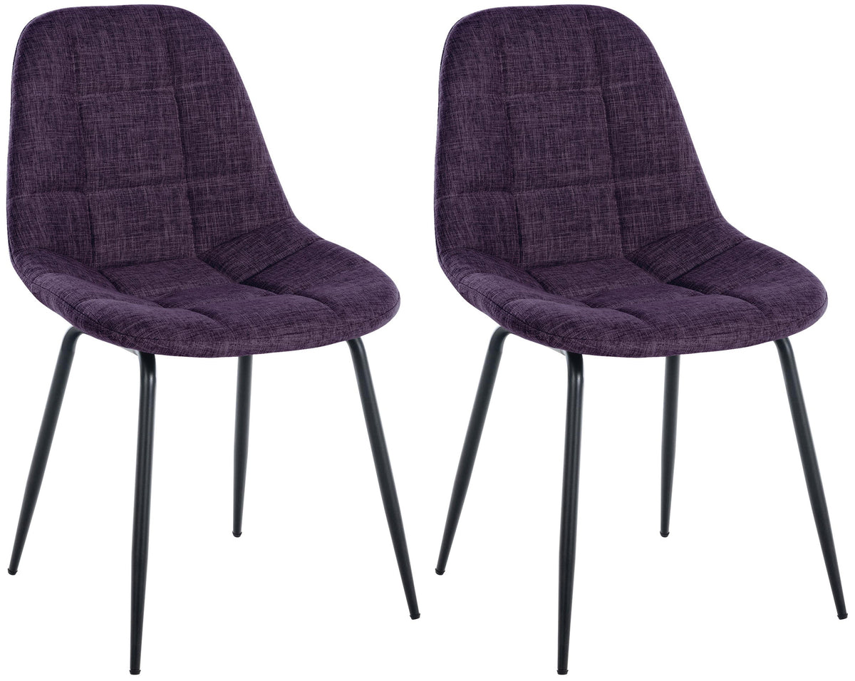 2er Set Stuhl Tom Stoff - lila