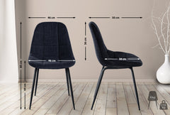 2er Set Stuhl Tom Stoff - schwarz