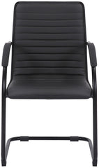 Set di 2 sedie visite Tira in pelle sintetica nera, design robusto e comfort ottimale per ambienti moderni.