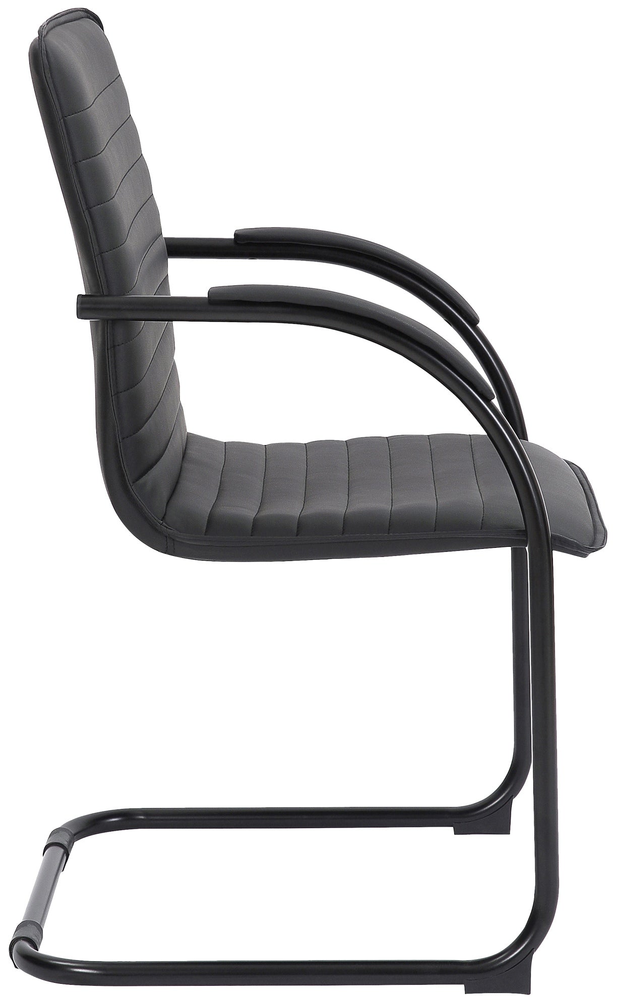 Set di 2 sedie visite Tira in pelle sintetica nera, design robusto e comfort ottimale per ambienti moderni.