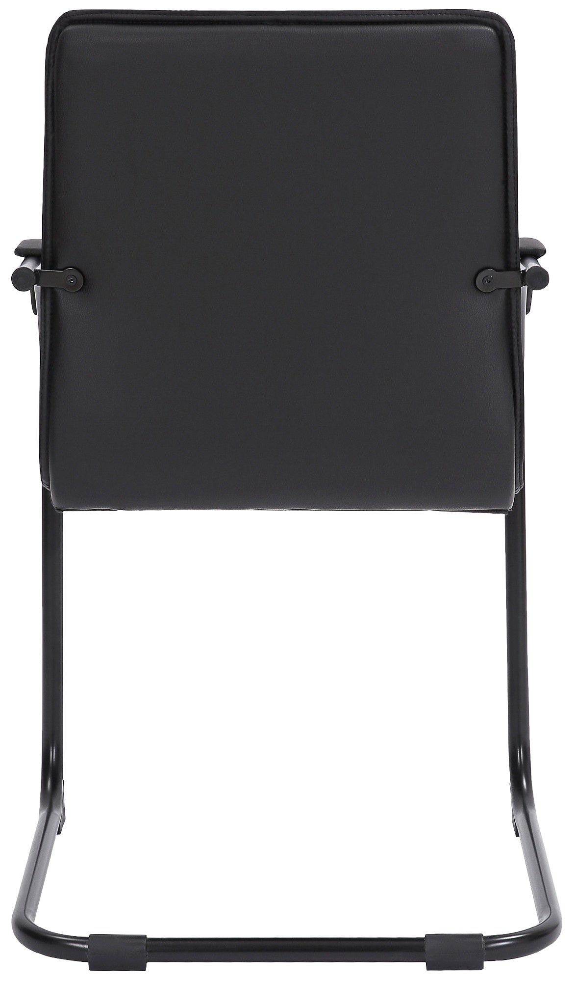 Set di 2 sedie visite Tira in pelle sintetica nera, design robusto e comfort ottimale per ambienti moderni.