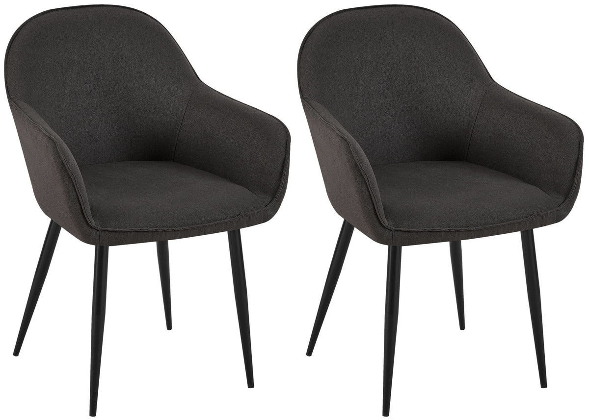 2er Set Esszimmerstühle Boise Stoff - schwarz by Dropshipping-Europe – Esszimmerstühle