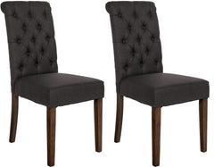 2er Set Esszimmerstühle Lisburn Stoff - schwarz